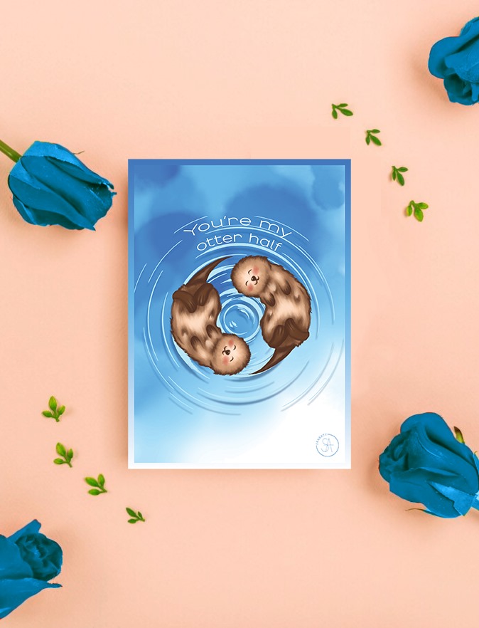 Love/friendship card otter